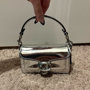 Silver Metallic Coach Tabby Bag 12